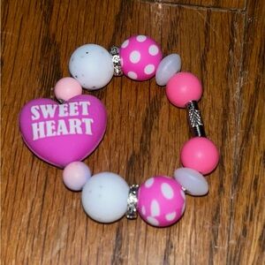 Handmade New Love heart Valentines Day Beaded Tumbler Stanley cup charm Bracelet